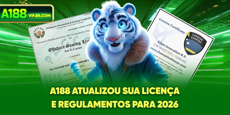 A188 atualizou sua licença e regulamentos para 2026