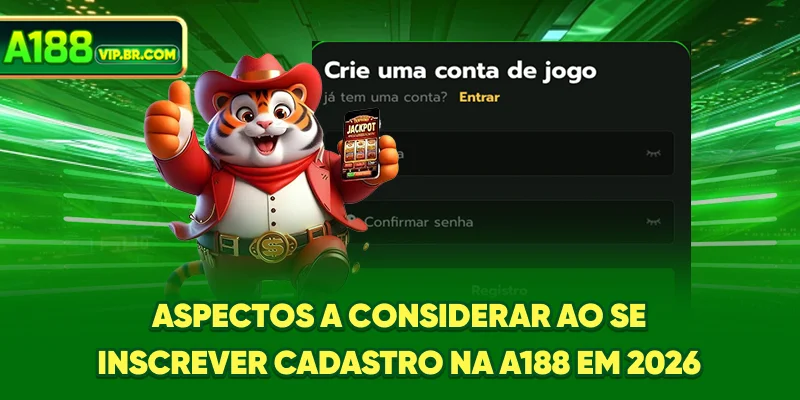 Aspectos a considerar ao se inscrever cadastro na A188 em 2026